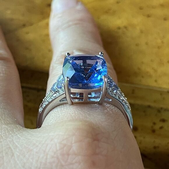 Color Changing Fluorite Tanzanite Sterling Silver Ring Size 10 - Picture 3 of 11